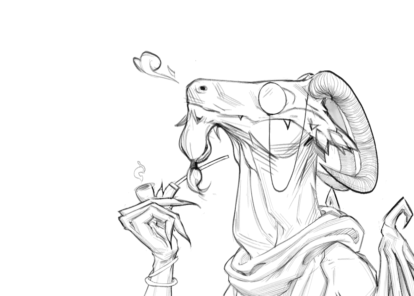 Smoking Dragon Sticker
